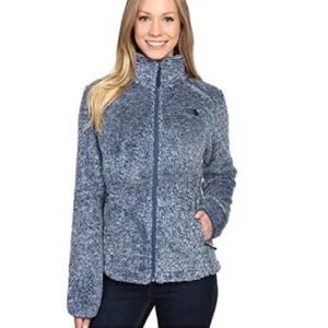 The North Face Osito Jacket Shady Blue Stripe Plush Fleece Zip Women's Size S
